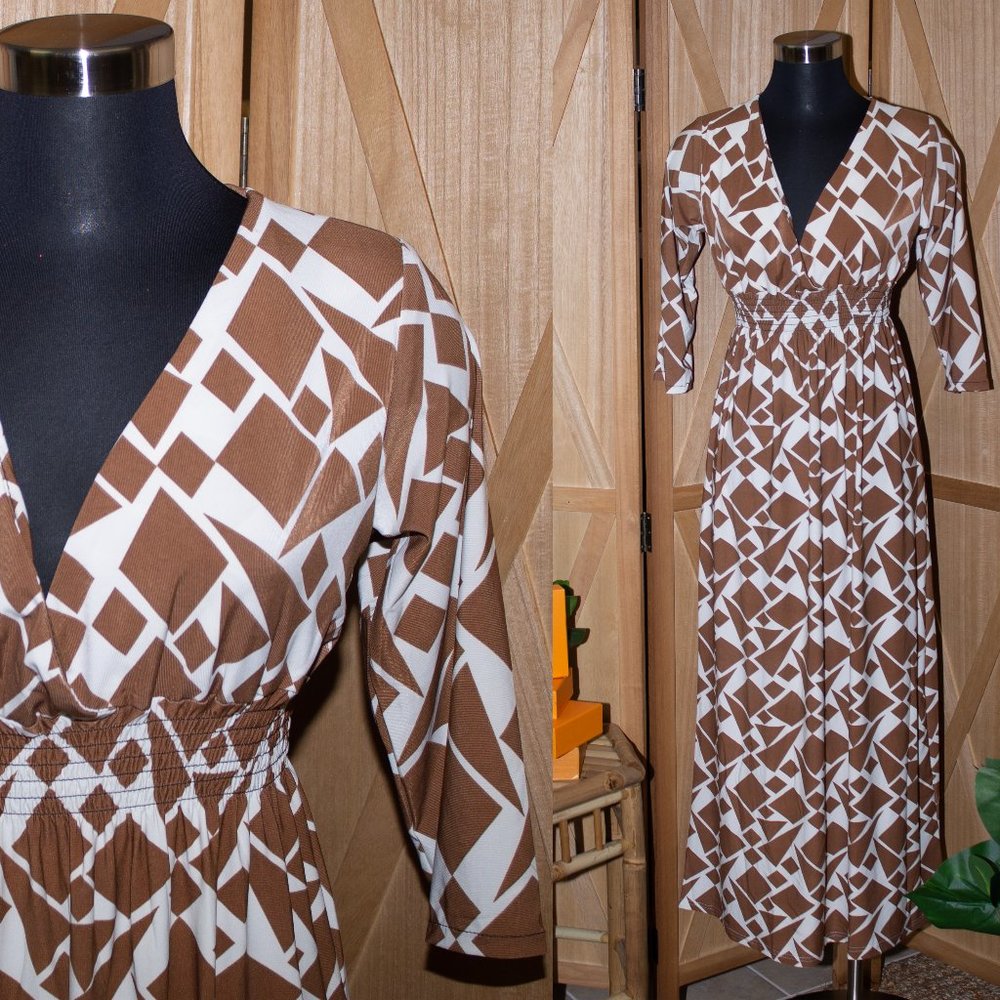 Geometric Print Maxi Dress